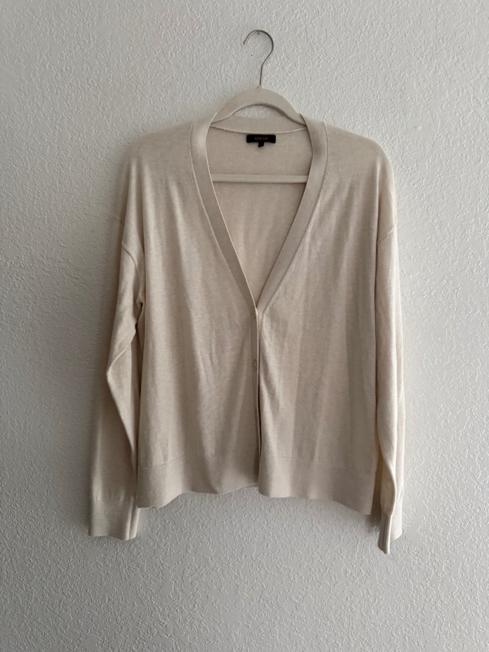 Quince Women’s Cream Lightweight Cotton Cashmere Cardigan Large NWOT Cozy